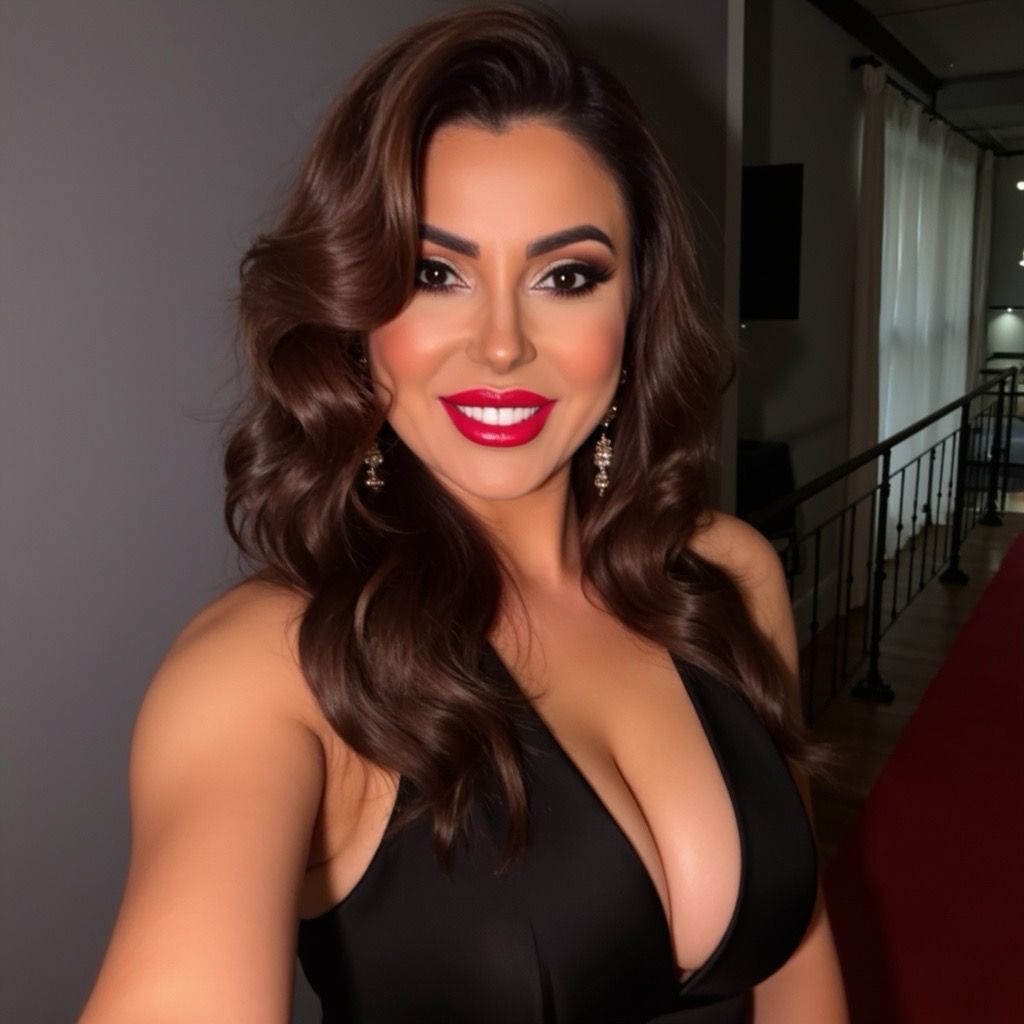 Beautiful Selfie of Isabella in Black hot dress